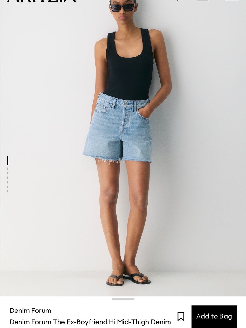 Denim Forum Light Blue Ex-Boyfriend High-Rise Jean Shorts